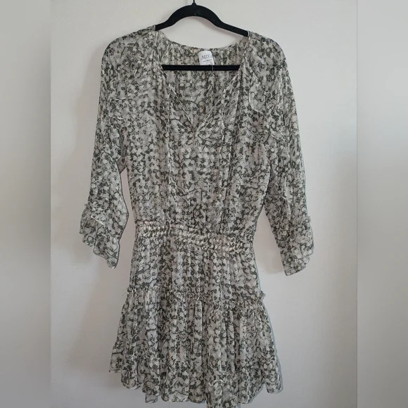 Misa Los Angeles Penelope Floral Print Ruffle Mini Dress Size S NWOT - Picture 2 of 6